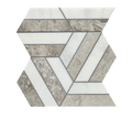 Prism Marine/Blanc Honed Mesh Pattern Marble Mosaic