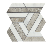 Prism Marine/Blanc Honed Mesh Pattern Marble Mosaic