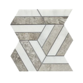 Prism Marine/Blanc Honed Mesh Pattern Marble Mosaic