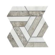 Prism Marine/Blanc Honed Mesh Pattern Marble Mosaic