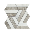 Prism Marine/Blanc Honed Mesh Pattern Marble Mosaic
