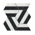 Prism Noir/Blanc Honed Mesh Pattern Marble Mosaic