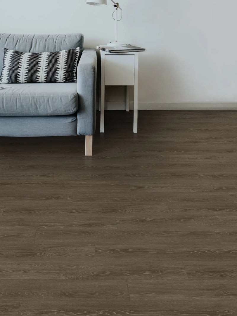 Project Plus Smoked Charcoal 7x48 2.0mm 12mil Glue Down LVT Flooring