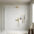 Puccini Blanco 24x24 Matte Marble Look Porcelain Tile — Bathroom shower wall