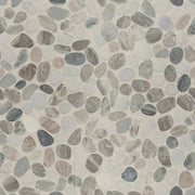 Puebla Greige Pebble Pattern Tumbled 0.38 Inch Marble Mosaic Tile