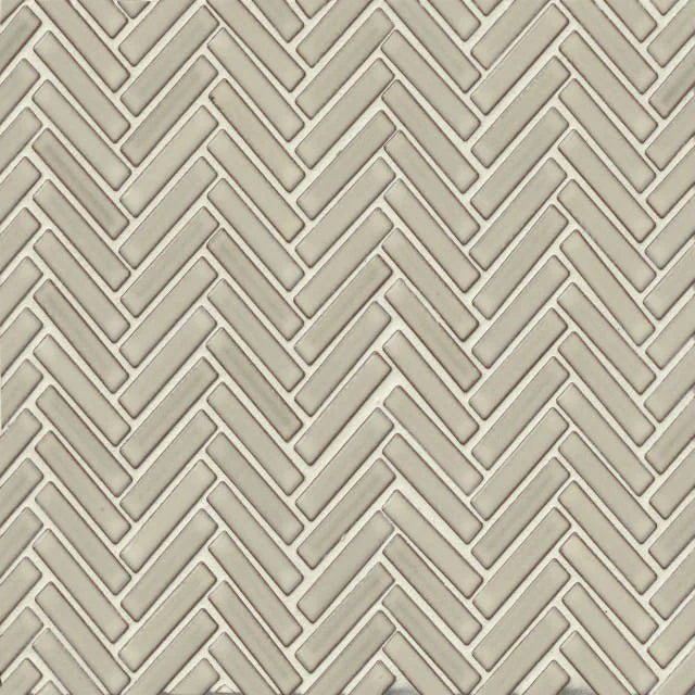 90 Putty 1/2x2 Herringbone 12.25x11 Ceramic Mosaic