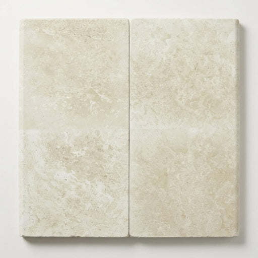 QDI Light 12x24 Tumbled Travertine Single Bullnose Pool Coping close-up