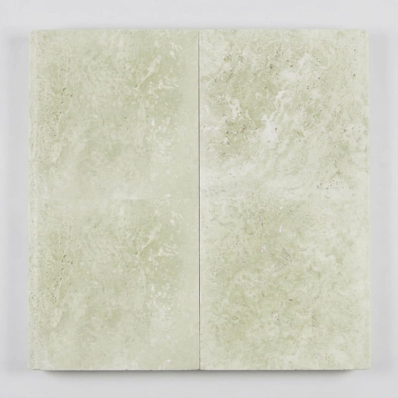 QDI Light 12x24 Unfilled & Honed Travertine Single Bullnose Pool Coping close-up