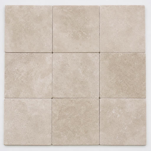 QDI Light Travertine Pavers in Tumbled 12x12 Size close-up