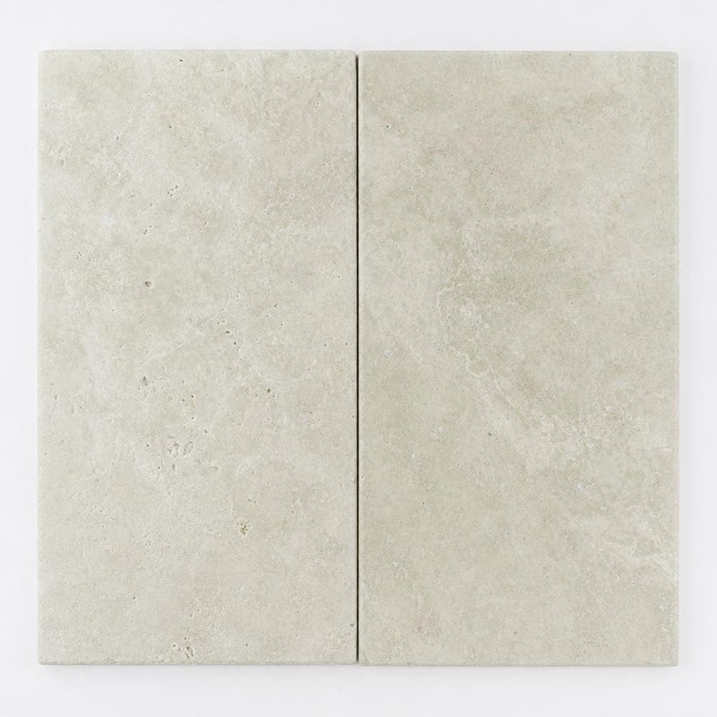 QDI Travertine Paver in Light Shade, Tumbled,12x24, 1.25 inch close-up