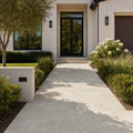 Qdi Light Travertine Paver 12x24 Tumbled 2 inch — Front Yard walkway