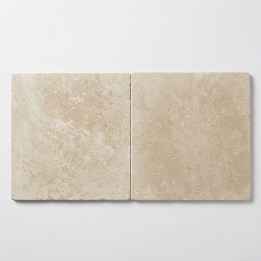 QDI Light Travertine Paver Tumbled, Beige 24x24 in close-up