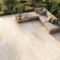 Light Travertine QDI Paver 24x36 Tumbled in Beige, 1.25 inch — Backyard patio