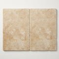 Light Travertine QDI Paver 24x36 Tumbled in Beige, 1.25 inch close-up