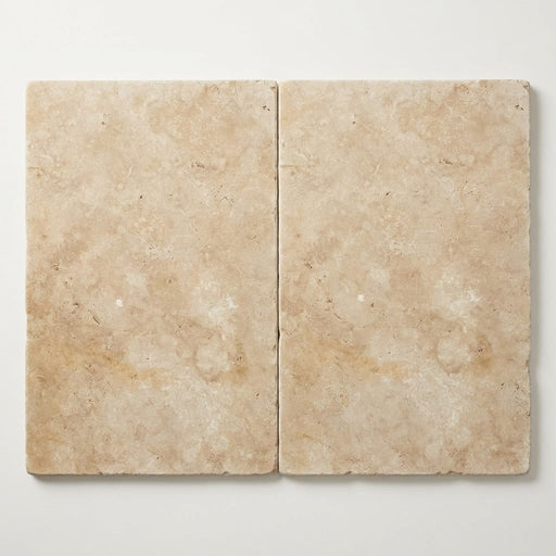Light Travertine QDI Paver 24x36 Tumbled in Beige, 1.25 inch close-up