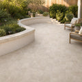 Qdi Light Travertine Paver 6x6 Tumbled 1.25 inch — Backyard patio