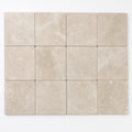 Qdi Light Travertine Paver 6x6 Tumbled 1.25 inch close-up