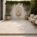 Qdi Light Travertine Paver 6x6 Tumbled 1.25 inch — Courtyard paving