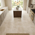 Qdi Light Travertine Tile 12x12 Filled, Honed — Kitchen floor