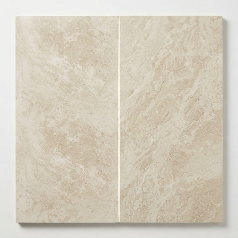 Qdi Light Travertine Tile 12x24 Filled, Honed close-up