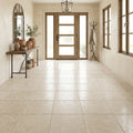 Qdi Light Travertine Tile 16x16 Tumbled — Foyer floor