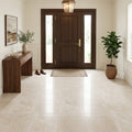 Qdi Light Travertine Tile 18x18 Filled, Honed — Foyer floor