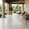 Qdi Light Travertine Tile 18x18 Tumbled — Covered Patio floor