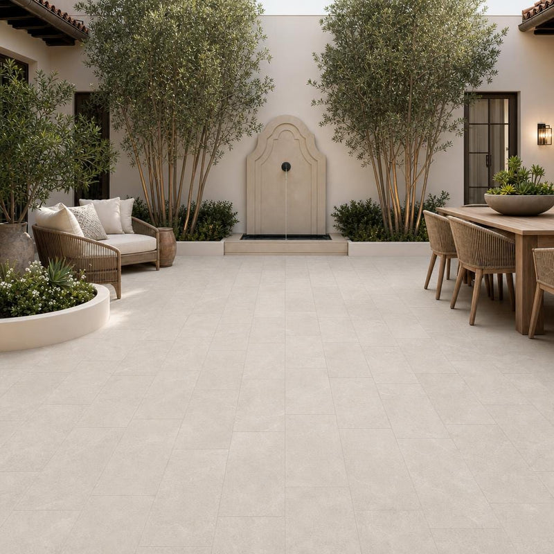 QDI Pearl 12x24 Tumbled Marble Paver — Courtyard paving