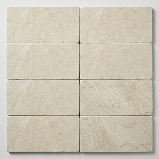 Qdi Pearl Marble Paver 6x12 Tumbled 1.25 inch close-up