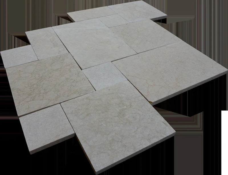 QDI Pearl Versailles Pattern Tumbled Marble Paver