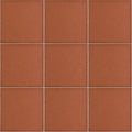 Quarry Tile Red 6x6 matte porcelain wall and floor tiles in a three-by-three grid with terracotta tones.