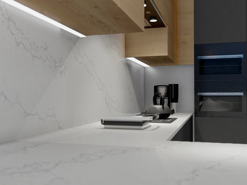 Quartz Carrara Sky 3cm Polished Slab