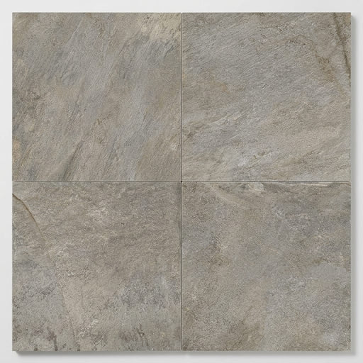 Quartzite Warm Grey Porcelain Rough & Straight Edge 24 x 24 x 3/4 Paver 24x24 close-up