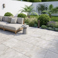 Quartzite White Porcelain Rough & Straight Edge 24 x 24 x 3/4 Paver 24x24 — Backyard patio