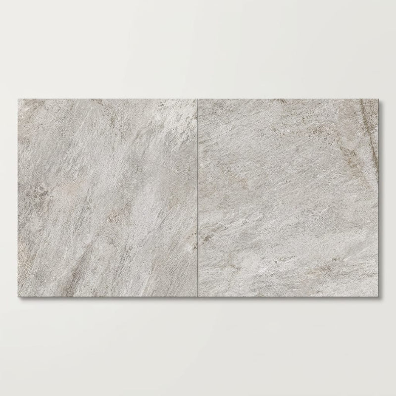 Quartzite White Porcelain Rough & Straight Edge 24 x 24 x 3/4 Paver 24x24 close-up