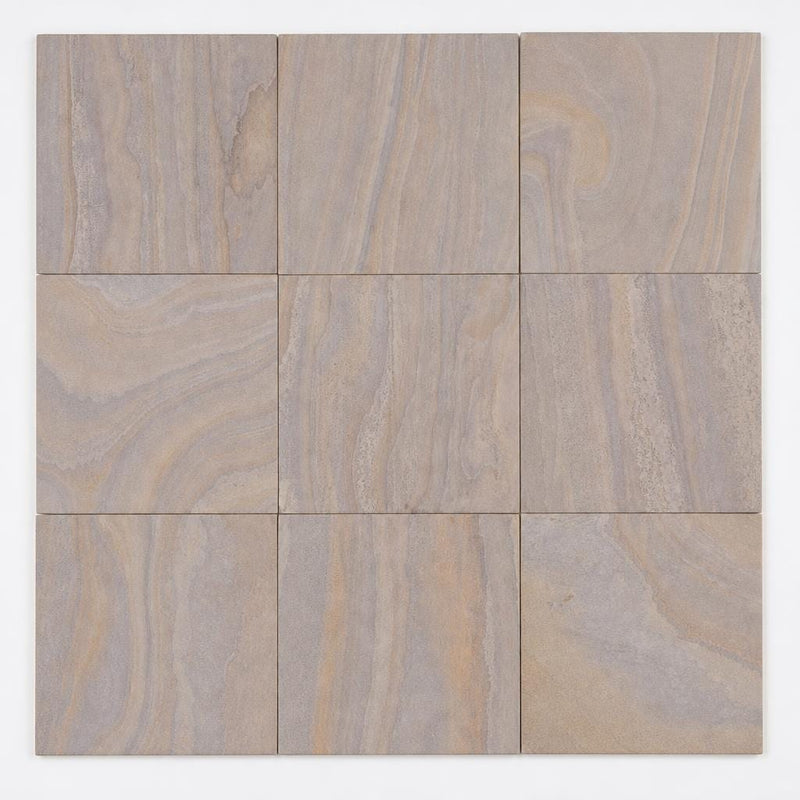 Rainbow Teak 12x12 Gauged Sandstone Tile close-up