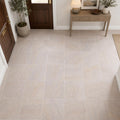Rainbow Teak 12x12 Gauged Sandstone Tile — Foyer floor