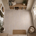 Rainbow Teak 12x12 Gauged Sandstone Tile — Mudroom floor