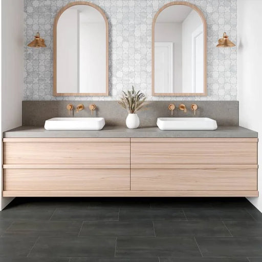 Monet White Carrara 12.25x12.25 Honed Decorative Marble Mosaic