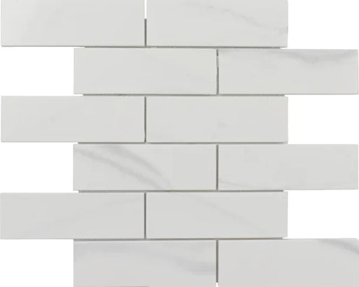 Rockart Calacata Brick 12x12 Natural Stone & Glass Mosaic