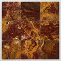Red Multicolor Marble Tile 12x12 Polished close-up