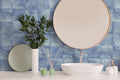 Reef Azure 6x6 Straight Porcelain Waterline Tile
