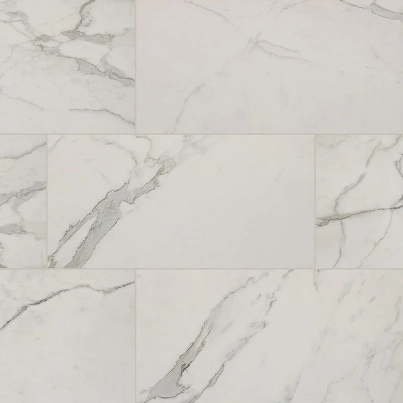 Regallo Calacatta Isla 12x24 Polished Porcelain Marble Look Floor Tile