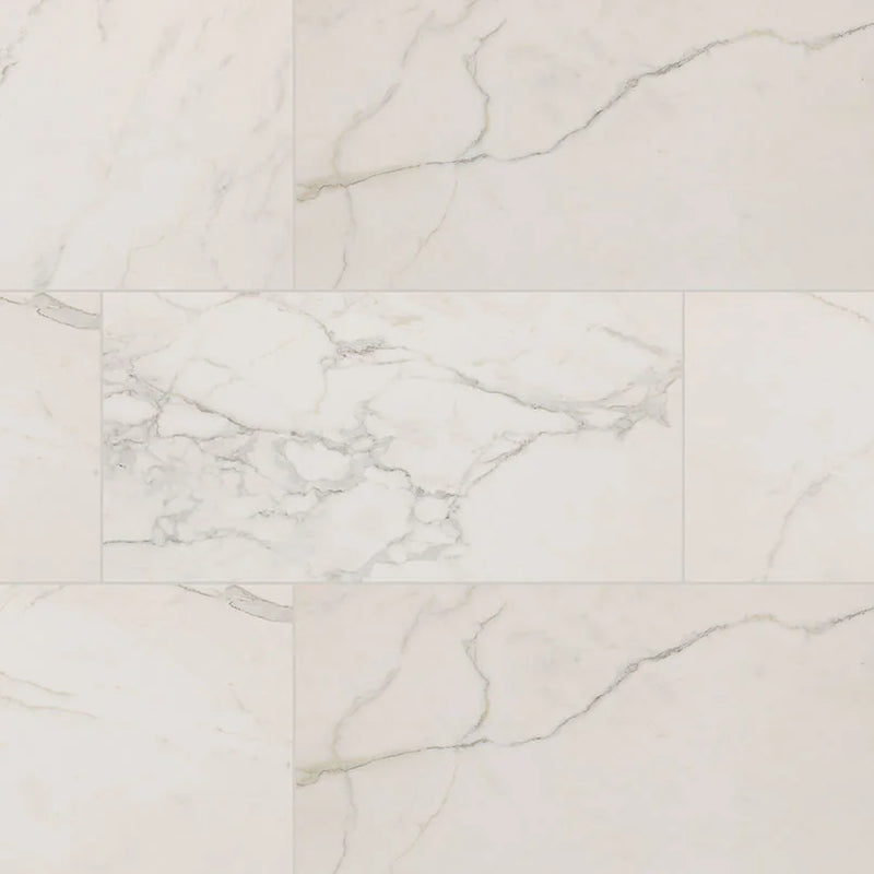Regallo Calacatta Isla 24x48 Matte Porcelain Marble Look Floor Tile