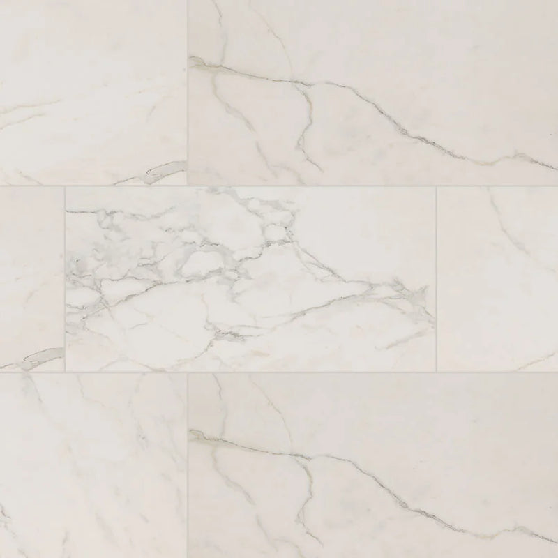 Regallo Calacatta Isla 24x48 Polished Porcelain Marble Look Floor Tile