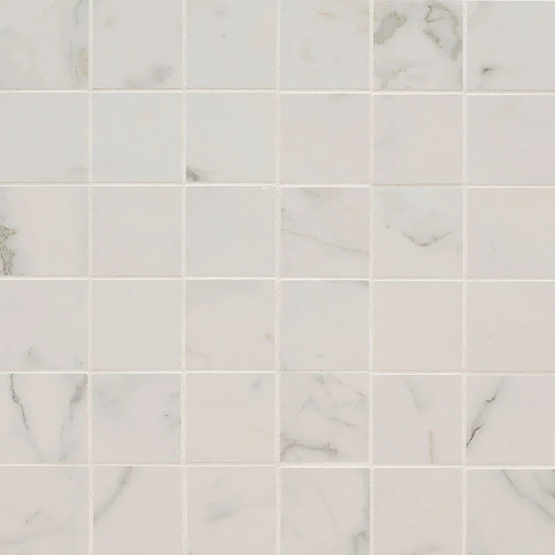 Regallo Calacatta Isla 2x2 Matte Porcelain Marble Look Mosaic Tile