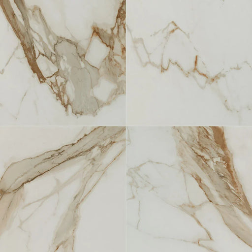 Regallo Calacatta Marbella 24x24 Polished Porcelain Marble Look Floor Tile