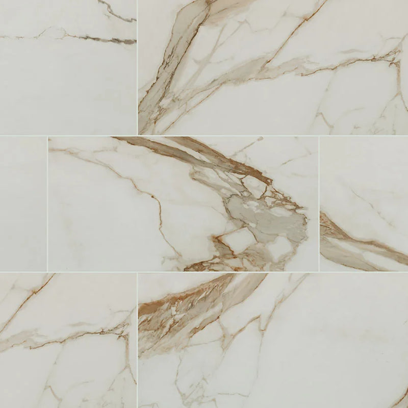 Regallo Calacatta Marbella 24x48 Polished Porcelain Marble Look Floor Tile