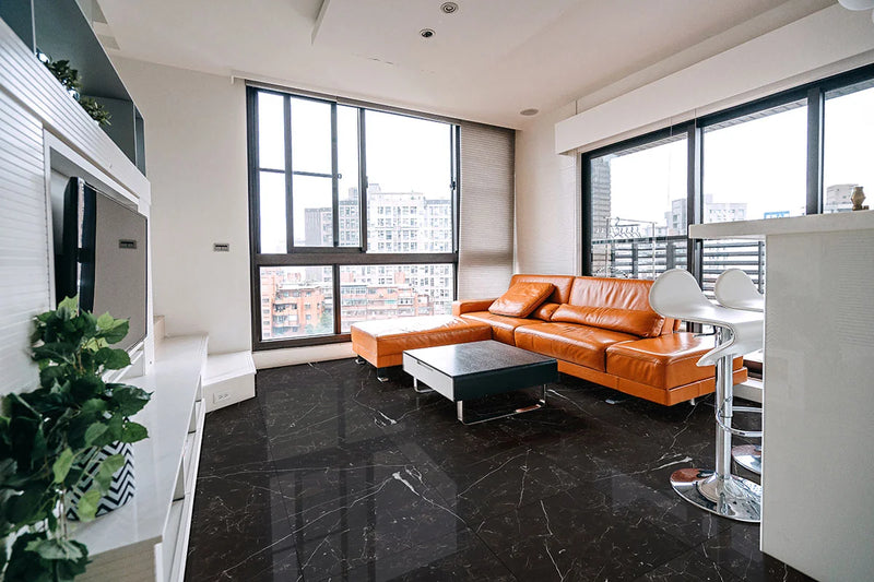 Regallo Marquina Noir 24x24 Matte Porcelain Marble Look Floor Tile