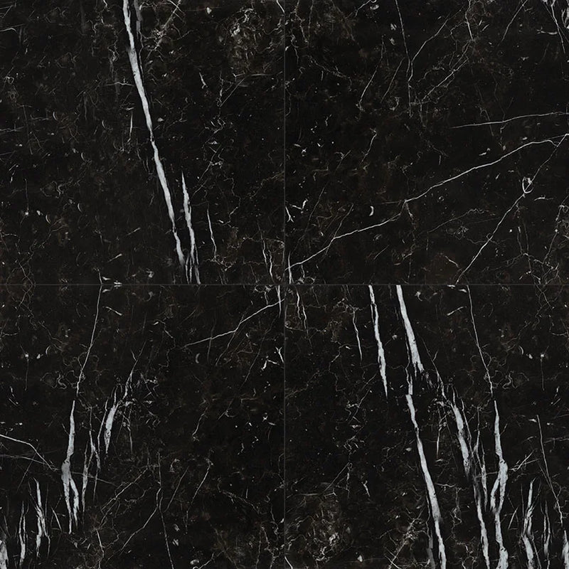 Regallo Marquina Noir 24x24 Matte Porcelain Marble Look Floor Tile